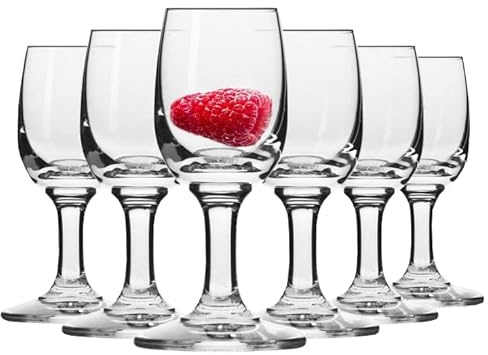 Alcohol Cage Likörgläser 35 ml - 6 Stück Schnapsgläser Set - Shot Gläser Spülmaschinenfest - Pinnchen Gläser für Tequila, Wodka - Hoher Stiel