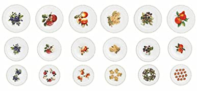 PIATTI TAVOLA 18 PZ LE PRIMIZIE FRESH FRUITS NEW BONE CHINA BRANDANI