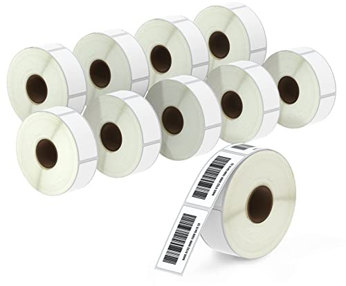 BETCKEY - 25mm x 51mm(1 in x 2 in) Perforadas Etiquetas Térmicas para Código y Dirección Compatible con impresoras Zebra y otras [10 Rollen/7500 Etiquetas]