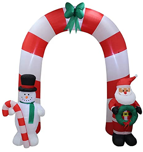 PMS-Arco gonfiabile con pupazzo di neve di Babbo Natale | Multicolore | 2.4 M | 3 Pezzi Accessorio, 509036