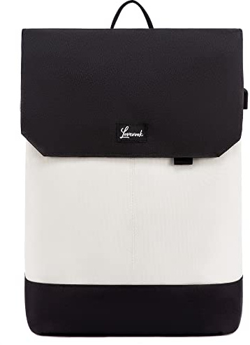 LOVEVOOK Arbeitsrucksack Lehrertasche Damen, 15,6 Zoll Arbeitstasche mit USB Ladeanschluss & Laptopfach, Anti Diebstahl Rucksackhandtaschen, Beige Schwarz