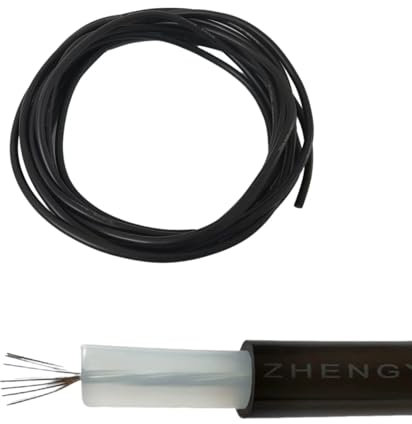 Coavoo 150KV High Voltage Wire Cable 15 Meters 49.21ft Long 14AWG OD12mm, Copper Core with Insulation Layer and Protection Cover Black for Connector Connection High Voltage