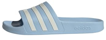 adidas dam Adilette Aqua Slides Sandal, Glow Blue/Zero Metalic/Zero Metalic, 40.5 EU