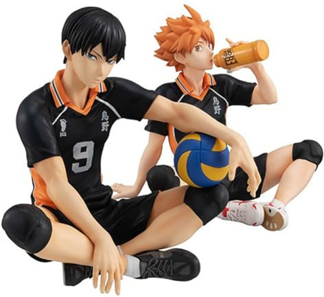 Zhongkaihua Haikyuu Figura de Hinata Shoyo y Tobio Kageyama de 10 cm, estatuilla de anime en PVC, modelo para el hogar, decoración navideña, regalo de cumpleaños