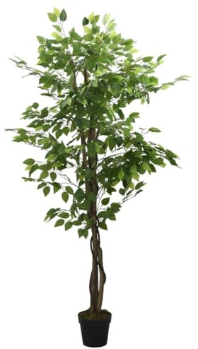 vidaXL Konstväxt fikusträd 378 blad 80 cm grön