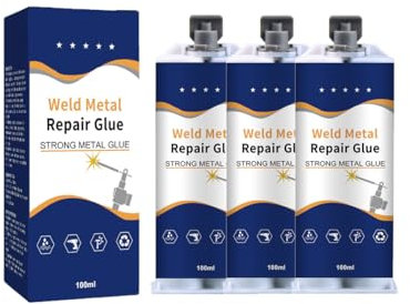 Weld Metal Repair Glue, Metal Glue Heavy Duty Weld, High Strength Bonds Metal Glue, All Purpose Repair Glue (100ml,3PCS)
