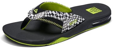 Reef Fanning Men's Flip Flops Swell Checkers Patterned Water Friendly Sandals UK Size 12