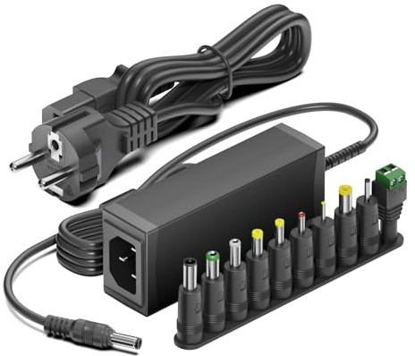 HKY 36W Caricatore Universale Alimentatore 12V 1A 2A 3A Caricabatterie per Router WiFi Altoparlanti Barre Luminose a LED Webcam Scanner Zanzara Kindle Tablet Notebook PC Portatile con 10 Spine DC
