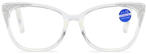 KOOSUFA Mode Katzenaugen Lesebrille Anti Blaulicht Damen Cateye Federscharnier Hornbrille Lesehilfen Sehhilfe Anti Müdigkeit Lesebrillen mit Stärke 1,0 1,25 1,5 1,75 2,0 2,25 2,5 3,0 3,5 4,0