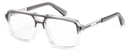 FEISEDY Retro 70er Jahre Blaulichtfilter Brille Herren Damen Quadratisch Blaulicht-Blockierende Computerbrille Gaming Brillen B0209