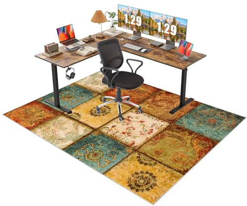 Bodenschutzmatte Bürostuhl Unterlage 60 x 70 cm Schutzmatte Bürostuhl, Kratzfest Bodenmatte Stuhlunterlage, Schutzmatte für Teppichböden Schreibtischstuhl Unterlage für Laminat, Parkett, Hartböden