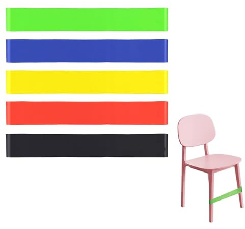 5 Piezas Bandas Elásticas para Sillas para Niños, bandas de resistencia de goma azul, negro y rojo, para sillas de aula, bandas de ejercicio para niños con TDAH, Bandas elásticas para la ansiedad