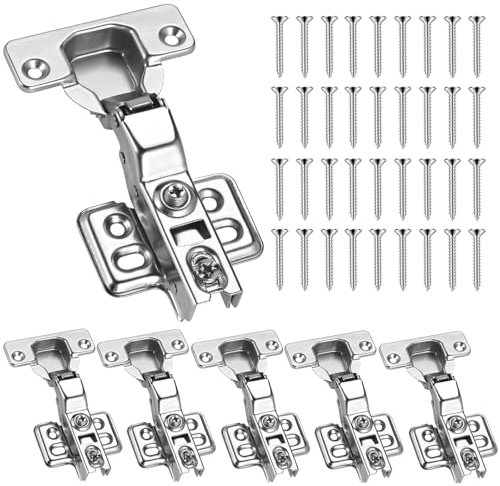 Philtool 6 Stück Scharniere für Schranktüren 110 Grad Schrankscharnier Mit Dämpfungsfunktion Softclose Scharnier Topfscharnier 35mm für Küchenschrank Schranktür