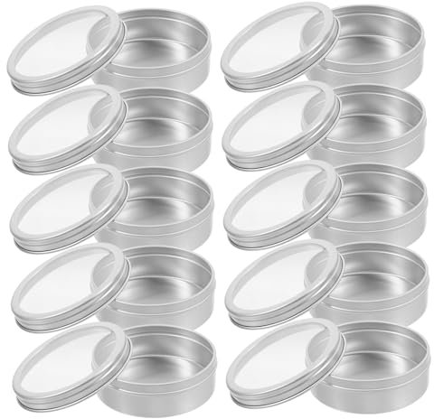 COSMEVIVI 10piezas Cajas y Latas De Aluminio Pequeñas Latas Vacías Con Tapa Recipientes Metálicos Para Almacenamiento De Té Suelto o Comida Para