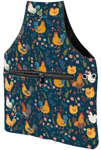 craspire Garntasche Mit Hahn Blumenmuster Hühner Süße Beutel Häkelbeutel Strickaufbewahrung Knäuel Tragbar Zum Häkeln Tragetasche Handgelenk Nadeln Zubehör Nähen Basteln Weihnachten