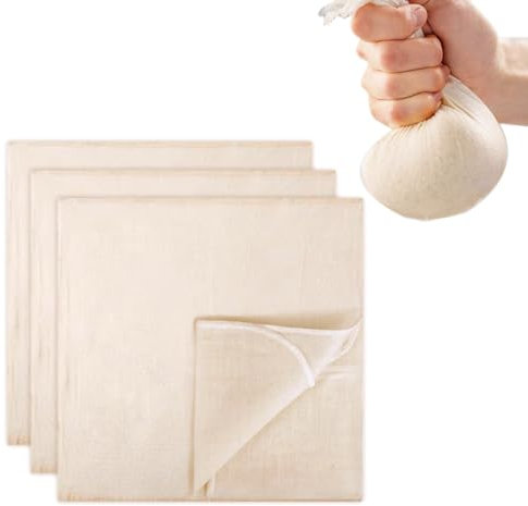 3 Pcs Grade Cheesecloth, Cheese Cloths, Dual Layer Design Pure Cotton Muslin Cloths, Ultra Fine Soft Square Cheesecloth Cheese Cloths Muslin Cloth Weave Fabric Filter for Cooking, Baking