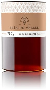 Eria de Valles – Miel de Castaño de Asturias 100% Natural – Aroma Amaderado y Floral, Sabor Dulce y Notas Saladas – Miel Cruda Artesanal (750 g)