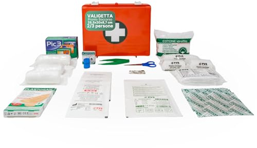 REMEDIA ONE - Cassetta Pronto Soccorso Completa per 2/3 Persone in ABS - Valigetta Pronto Soccorso con Kit Emergenza
