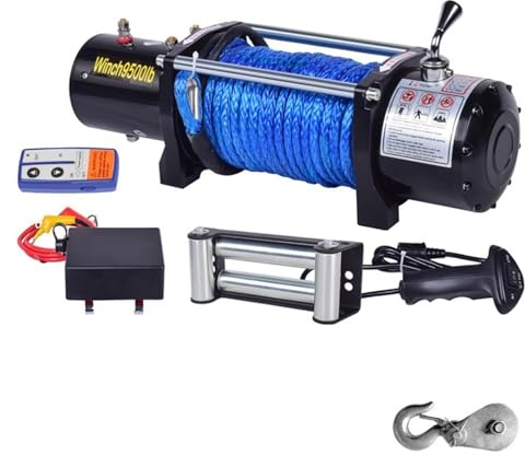 FHSLKXIM Polipasto Eléctrico Portátil Pequeño, Cabrestante De Grúa para Vehículo Eléctrico De 12 V Y 24 V, Cabrestante De Autorrescate para Vehículos Todoterreno, 24 V, 4500 Kg