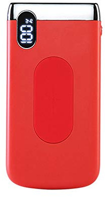 Power Bank,PowerBank Qi Charger Wireless 10000mAh Fast Charging External Battery Pack with LED Display and Dual USB & Dual Input Compatible with Qi Enabled Smartphones Devices