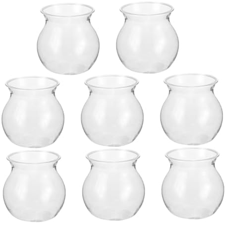 TOGEVAL Lot de 8 Pots de Culture Hydroponique Transparents pour Succulentes et Plantes Aquatiques, Vases Écologiques Décoratifs pour Intérieur et Bureaux, Terrariums Compacts Faciles D’Entretien