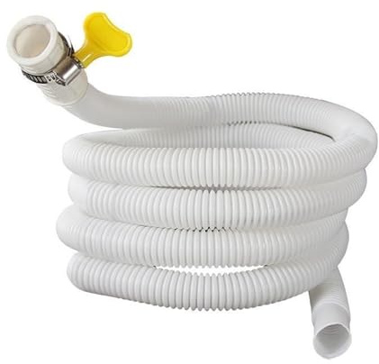 White Drain Hose for AC & Washer | 1-3M extension pipe, fits air conditioner, washing machine, and kitchen faucet(1.5M)