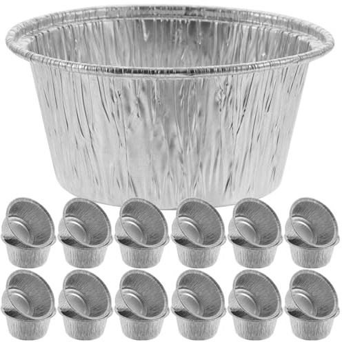 NUOBESTY 100 Pirottini in Alluminio per Budino e Muffin, Teglie Monouso Resistenti al Calore per Crostate e Dessert, per Casa, Ristorante e Pasticceria