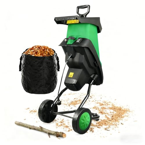 Sushangmao Trituradora De Jardín Eléctrica De 2400 W, con Bolsa Desmontable De 50 L Y 2 Juegos De Cuchillas De Acero Al Manganeso. Tritura hasta 4 Cm De Diámetro Y 4500 RPM
