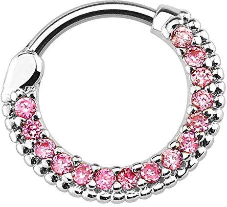 Piersando Piercing Scharnier Clicker Ring Schild Tribal mit Kristall Strass Steinen Vintage Septum für Tragus Helix Ohr Nase Lippe Brust Intim