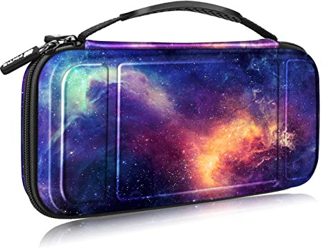 FINTIE Tragetasche für Nintendo Switch 2017 /Switch OLED Modell 2021 | [Stoßfeste] Hartschalen Aufbewahrung mit 10 Spielkartenhaltern, Reisetasche für Konsole und Zubehör