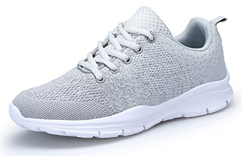DAFENP Unisex Uomo Donna Scarpe da Ginnastica Corsa Sportive Fitness Running Sneakers Basse Interior Casual all'Aperto (43 EU, Grigio)