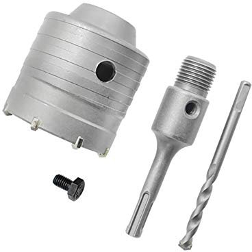 BOZONLI Ø 80mm Couronne Scie Trépan Béton Couronne Scie Trépan Carotteuse à Sec pour béton Scies-cloches + Foret de Centrage + Adaptateur SDS Plus 110m