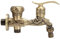 Atiguo Faucet Latón, G1/2 Grifo de doble salida Grifo de latón de pared al aire libre Grifos de la vendimia para lavabo de baño Jardín Grifos al aire libre Jardín de doble salida