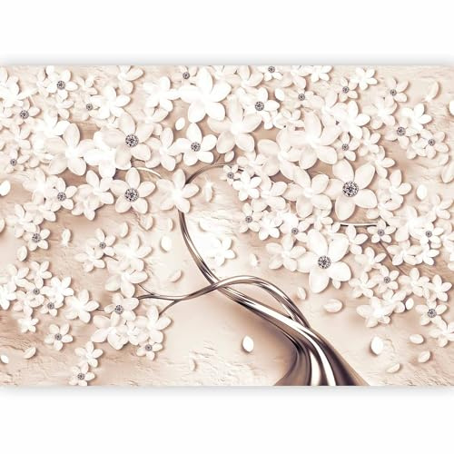 murando - Papier Peint Panoramique Intissé Salon, Fleurs, 350x256 cm | Fabrication EU, Tapisserie Murales Papier Peint, Revêtement Mural, Papiers Peints, Grand Poster Mural, Fleuri, Décoration