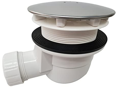 Bonde horizontale / Siphon pour receveur de douche Ø 90 Inox