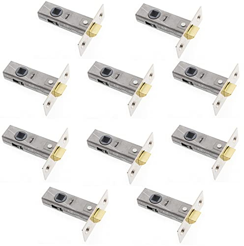 Sterling 64mm (2.5) Nickel Tubular Mortice Latch for Internal Wooden Doors | Heavy Duty Sprung Door Latch with Strike Plate & Fixings – Smooth Operation for Lever Handles & Door Knobs