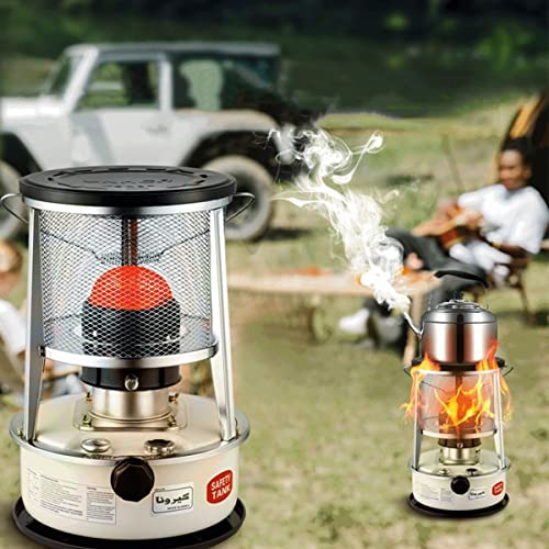 Ledpower Chauffage de Camping Portable Sans Électricité Réchaud À Kérosène Pour Intérieur Extérieur Avec Sac de Rangement Et 6 Mèches/Onecolor/White-6L