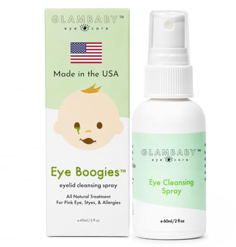 GlamBaby Eye Care - Eye Boogies™ Eyelid Cleaning Spray | Non-Toxic, Sting-Free & Wipe-Free Formula | Kids' Eyes Clean | Kids Eye Drops Sprayer | Baby Eye Drops Spray | Child Eyelid Cleanser (1 Pack)