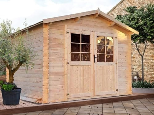 Abri en bois non traité DIANA 300x400 cm hors sol type blockhouse