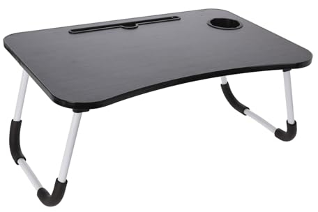 Betttablett mit Schublade Getränkehalter Klappbar 60 x 40 cm Laptop Tablett Betttisch Tablettisch Bett Sofa Tisch