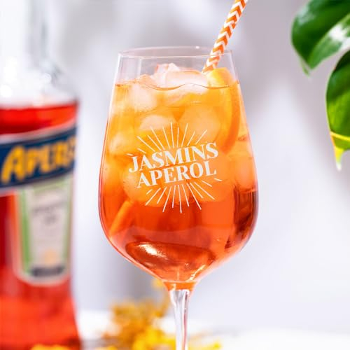 Verre Aperol Spritz Personnalisé Avec Nom - Gravure Sur Verre à Vin - Cadeau d'Anniversaire et Apéritif