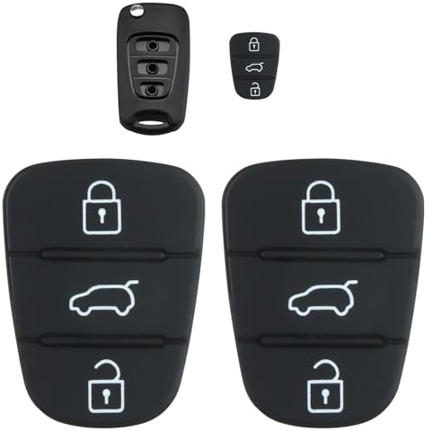 Mewflew 2er-Set Autoschlüsselhülle aus Silikon – kompatibel mit Jeep, Kia Sportage, Cee'd, Picanto, Rio und Hyundai i10, i20, i30, ix20, ix35 – Fernbedienung mit 3 Ersatztasten