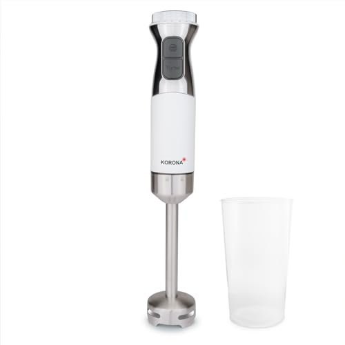 Korona Batidora de mano 23530, regulación de velocidad continua, función turbo, incluye vaso mezclador de 700 ml, hoja de acero inoxidable endurecido, sin BPA, potencia: 800 W