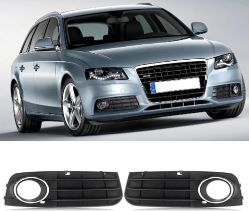 TTCR-II 2PCS Nebelscheinwerfergrill Kompatibel mit Audi A4 B8 8K 2009-2011 | Nebelscheinwerfer Blende A4 B8 Nebelscheinwerfer Gitter Links+Rechts Audi Nebelscheinwerferrahmen 8KD807681/8KD807682 Schwarz