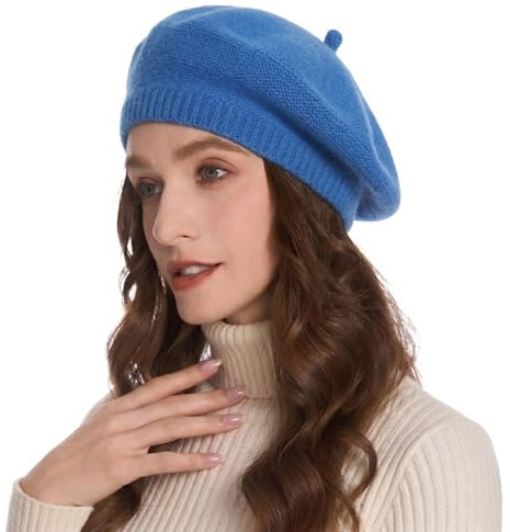 ZLYC Damen Winter Baskenmütze Klassischer Baskenmütze Druck Weich Warm Französisch Hut