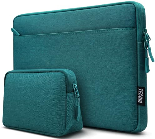 TECOOL 13,3 Pulgadas Funda PC portátil para MacBook Air 13 M1 13,6 M2 M3 M4 2025 2024-2010, MacBook Pro 13/14 M4 M3 M2 M1 2024-2012, 13,3'' Lenovo HP DELL Acer Funda Ordenador Portátil,Verde Azulado