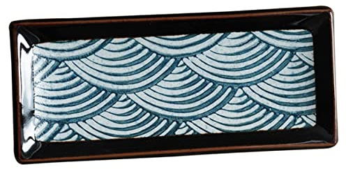 COLLBATH Assiette à Sushi en Céramique Plateau de Décoratif Design Japonaise Haute Température Ustensiles Cuisine pour Restaurants et Maison 1 Pièce