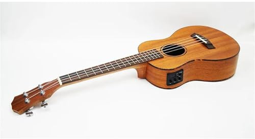 Ukulele Anfänger 23/26 Zoll Elektrische Ukulele Akustik-Massivholzdecke 4-saitige Gitarre Knochenmutter Mahagoni-Korpus(23inch)