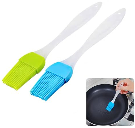 SDKZBFC 2 Stück Silikon Backpinsel, Küche Pastry Brush, Lebensmittel Grillbürste Pinsel, Klein Basting Gebäckbürste, Backen BBQ Grillpinsel für Grillen Gebäck Rühren Kochen