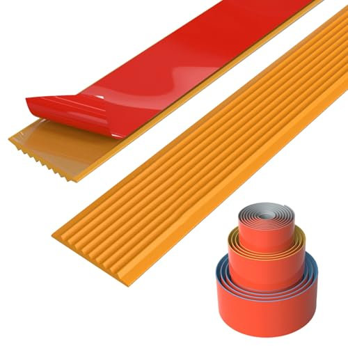 Treppenkantenprofil Selbstklebend, Antirutsch Treppenkantenschutz Aus Kunststoff PVC, PVC Treppenkantenprofil Antirutsch, Vinyl-Treppenkanten, Für Außen-und Innentreppen, Treppenkantenverkleidung(Oran
